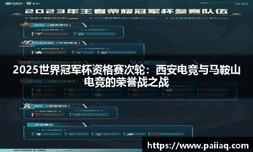 2025世界冠军杯资格赛次轮：西安电竞与马鞍山电竞的荣誉战之战
